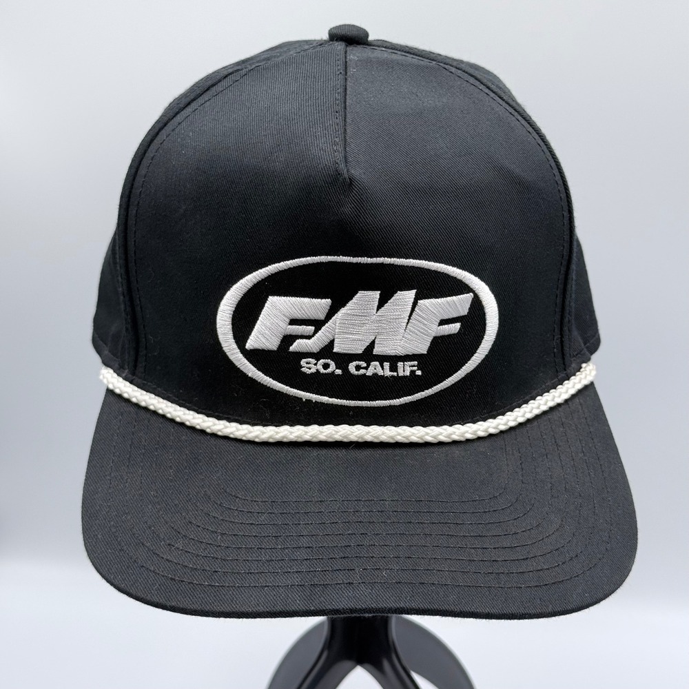 FMF Racing So. Calif. Snapback Hat Black Embroidered Rope Trucker Cap Mens OSFM